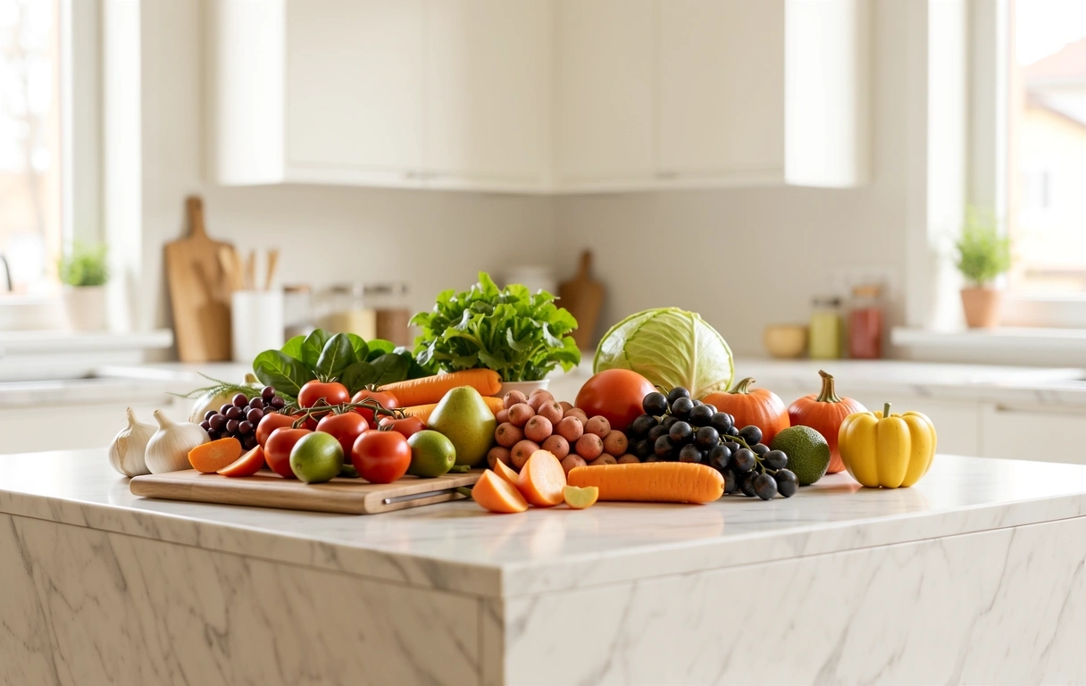 Čerstvé suroviny v moderním interiéru